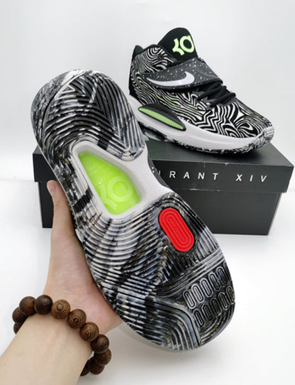 NIKE Kd 14 - Lime Glow Sneakers - Black Unisex Streetwear Limited Edition