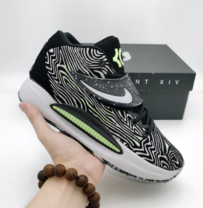 NIKE Kd 14 - Lime Glow Sneakers - Black Unisex Streetwear Limited Edition