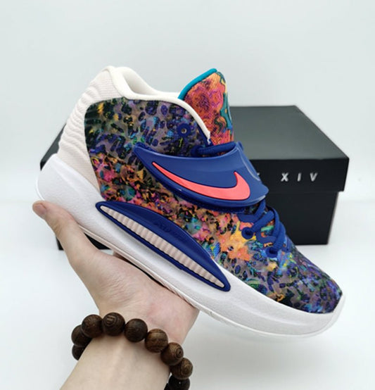 NIKE Kd 14 - Psychedelic Sneakers - Red Unisex Streetwear Limited Edition