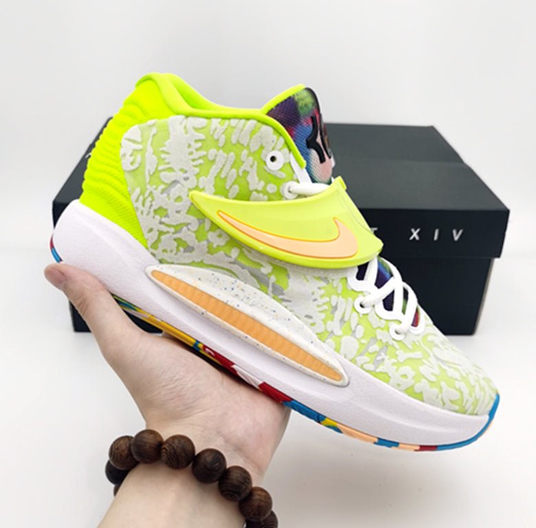 NIKE Kd 14 - Lime Green Sneakers - White Unisex Streetwear Limited Edition