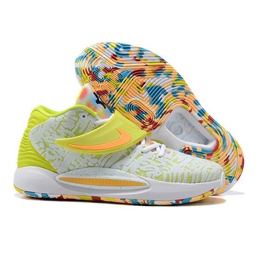 NIKE Kd 14 - Lime Green Sneakers - White Unisex Streetwear Limited Edition