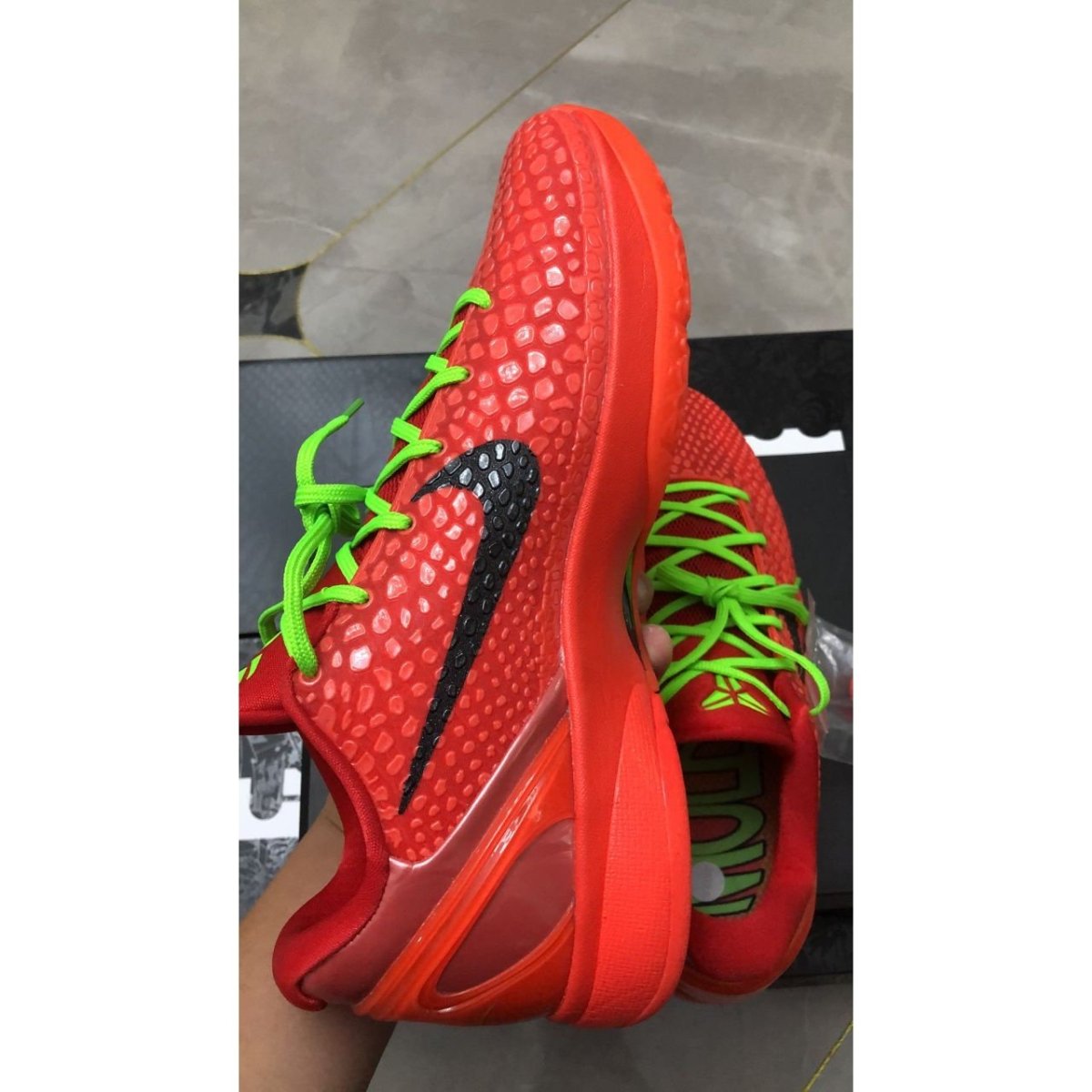 NIKE Kobe 6 Protro - Reverse Grinch Sneakers - Black Unisex Streetwear Limited Edition