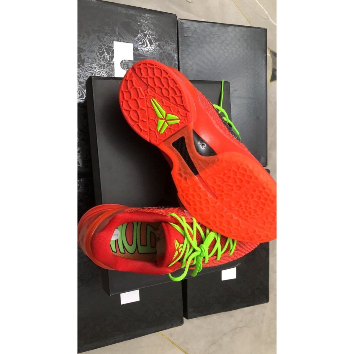 NIKE Kobe 6 Protro - Reverse Grinch Sneakers - Black Unisex Streetwear Limited Edition