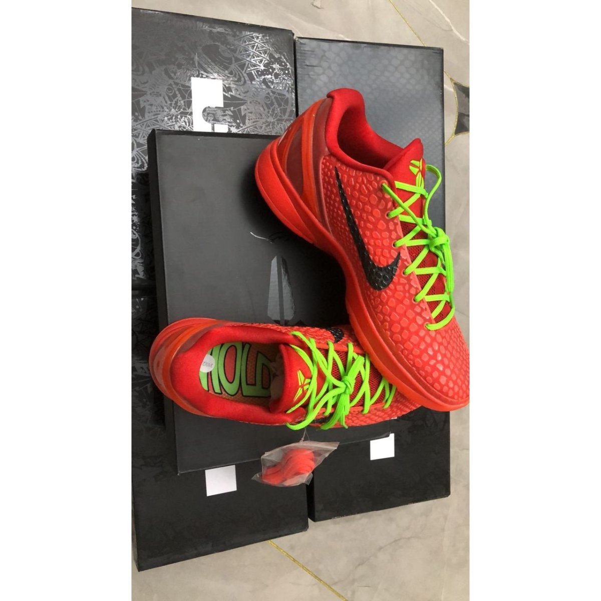NIKE Kobe 6 Protro - Reverse Grinch Sneakers - Black Unisex Streetwear Limited Edition