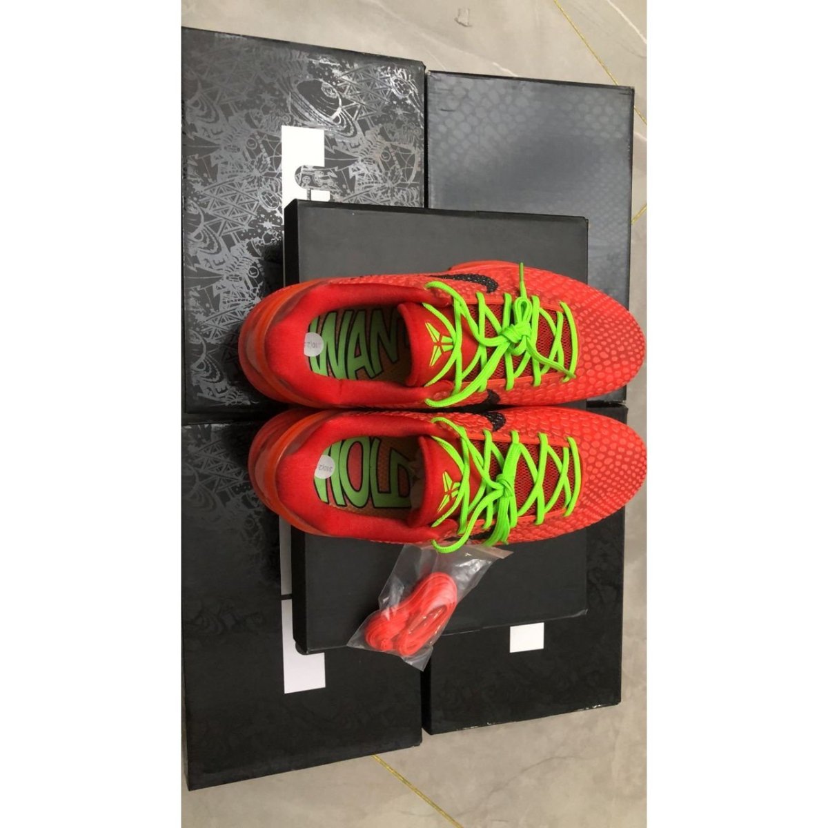 NIKE Kobe 6 Protro - Reverse Grinch Sneakers - Black Unisex Streetwear Limited Edition