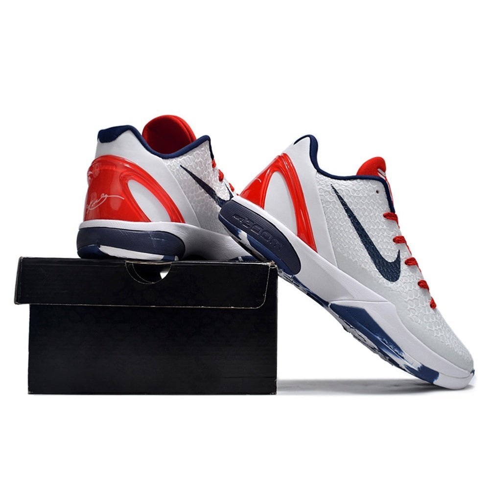 NIKE Kobe 6 Protro - Team Usa Pe Sneakers - White Unisex Streetwear Limited Edition