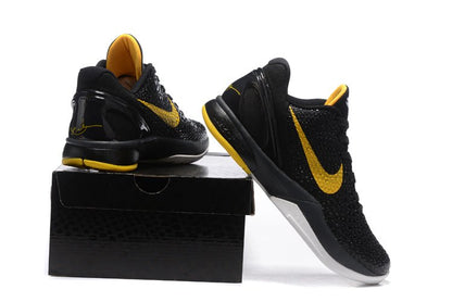 NIKE Kobe 6 - Del Sol Sneakers - Black Unisex Streetwear Limited Edition - Introducing the Nike Kobe 6 x Black Del Sol sneakers, a true fusion of style