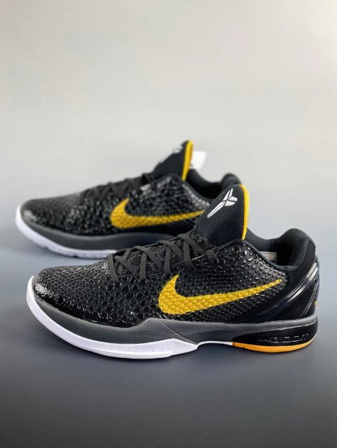 NIKE Kobe 6 - Del Sol Sneakers - Black Unisex Streetwear Limited Edition - Introducing the Nike Kobe 6 x Black Del Sol sneakers, a true fusion of style