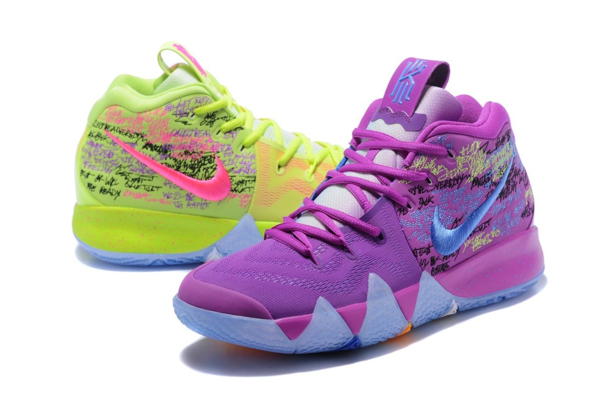 NIKE Kyrie 4 - Confetti Sneakers - Black Unisex Streetwear Limited Edition
