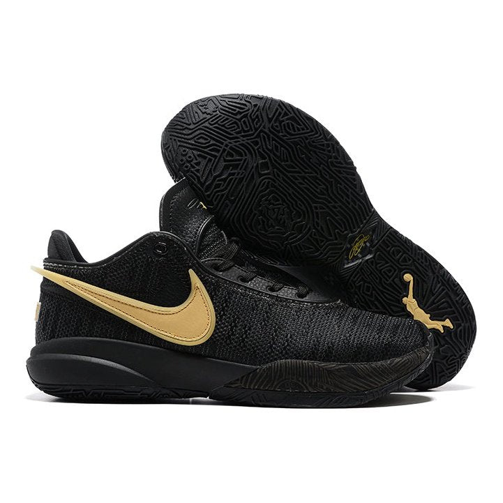 NIKE Lebron 20 - Gold Sneakers - Black Unisex Streetwear Limited Edition