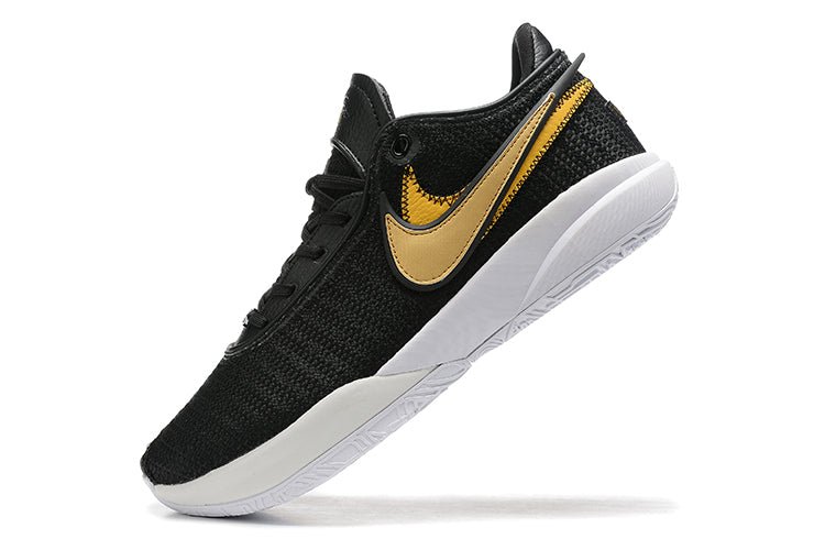 NIKE Lebron 20 - Metallic Gold Sneakers - Black Unisex Streetwear Limited Edition - Elevate Your Game with Timeless Elegance: Nike LeBron 20 x Black Metallic Gold Introducing the