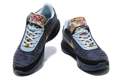 NIKE Lebron 20 - Wavy Sneakers - Navy Unisex Streetwear Limited Edition