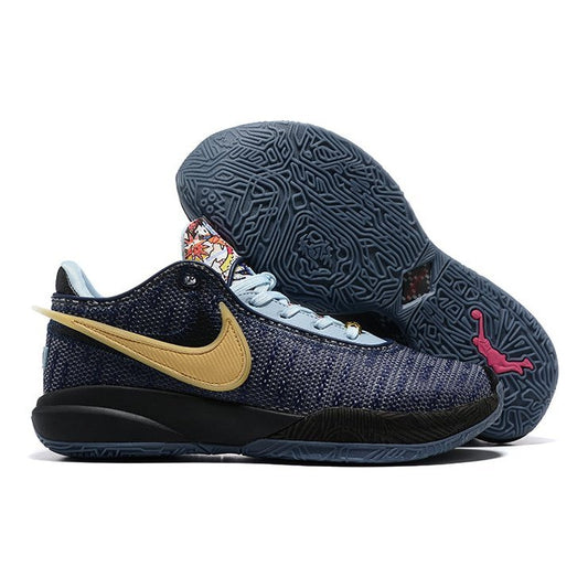 NIKE Lebron 20 - Wavy Sneakers - Navy Unisex Streetwear Limited Edition