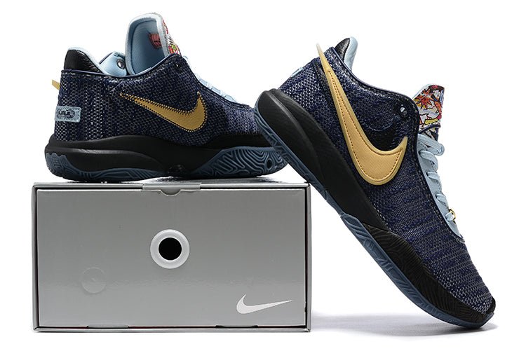 NIKE Lebron 20 - Wavy Sneakers - Navy Unisex Streetwear Limited Edition