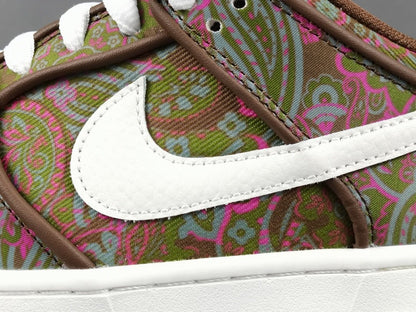 NIKE Sb Dunk - Paisley - Brown Unisex Streetwear Limited Edition