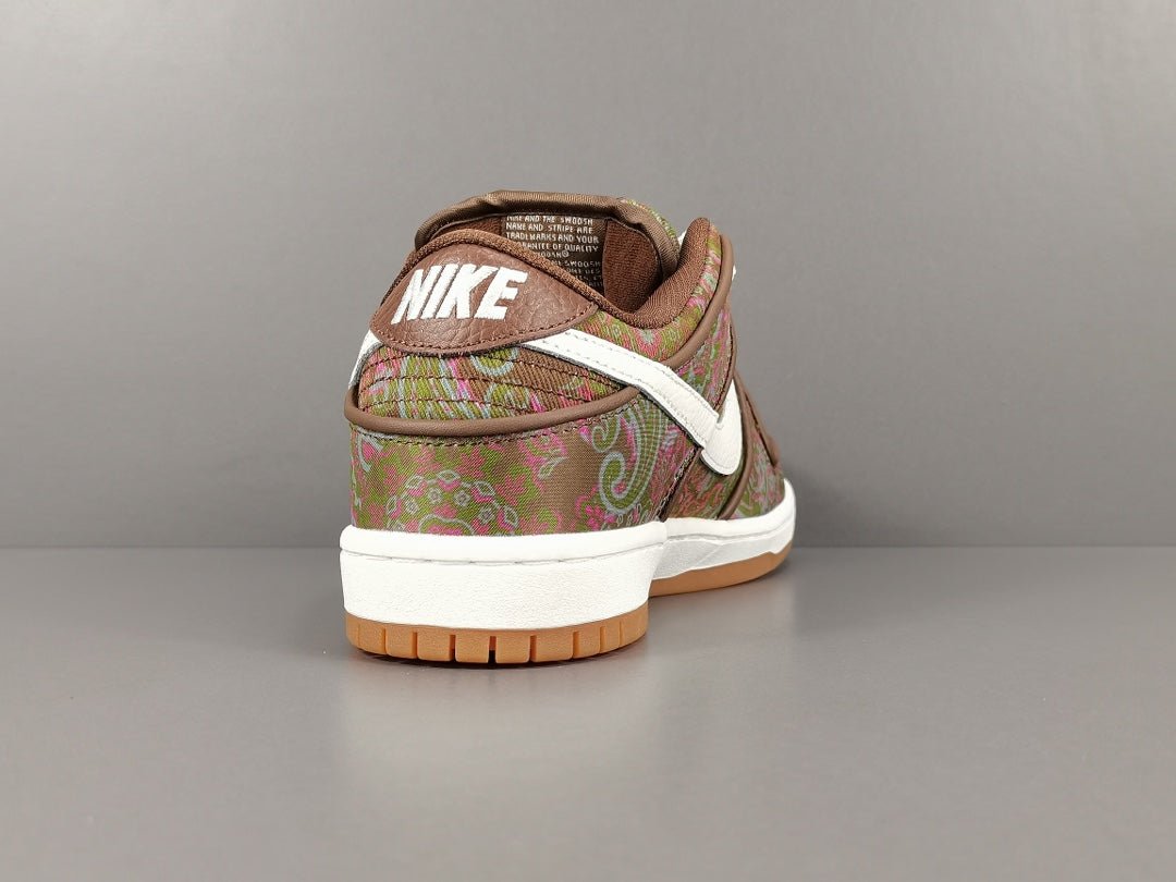 NIKE Sb Dunk - Paisley - Brown Unisex Streetwear Limited Edition