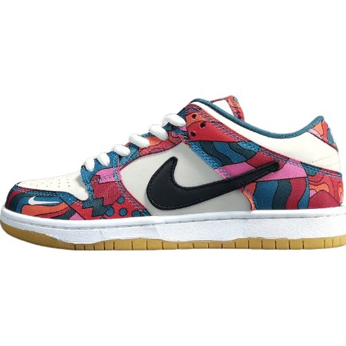 NIKE Sb Dunk - Parra Abstract Art Sneakers - Red Unisex Streetwear Limited Edition