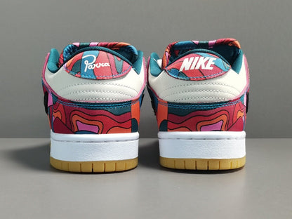 NIKE Sb Dunk - Parra Abstract Art Sneakers - Red Unisex Streetwear Limited Edition