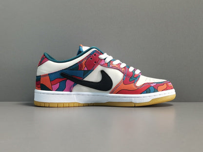 NIKE Sb Dunk - Parra Abstract Art Sneakers - Red Unisex Streetwear Limited Edition