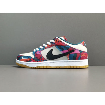 NIKE Sb Dunk - Parra Abstract Art Sneakers - Red Unisex Streetwear Limited Edition