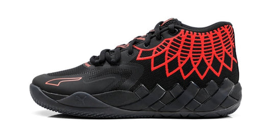 PUMA Lamelo Ball Mb.01 - Red Blast - Black Unisex Streetwear Limited Edition - Introducing the PUMA LaMelo Ball MB.01 x Black Red Blast, a cutting-edge basketball sneaker that