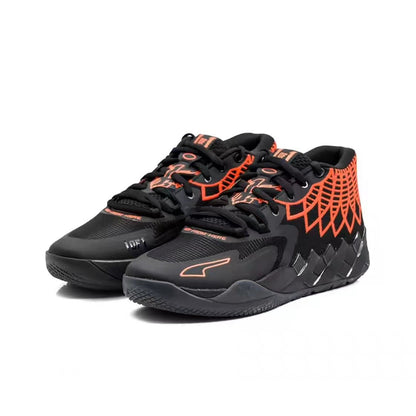 PUMA Lamelo Ball Mb.01 - Red Blast - Black Unisex Streetwear Limited Edition - Introducing the PUMA LaMelo Ball MB.01 x Black Red Blast, a cutting-edge basketball sneaker that