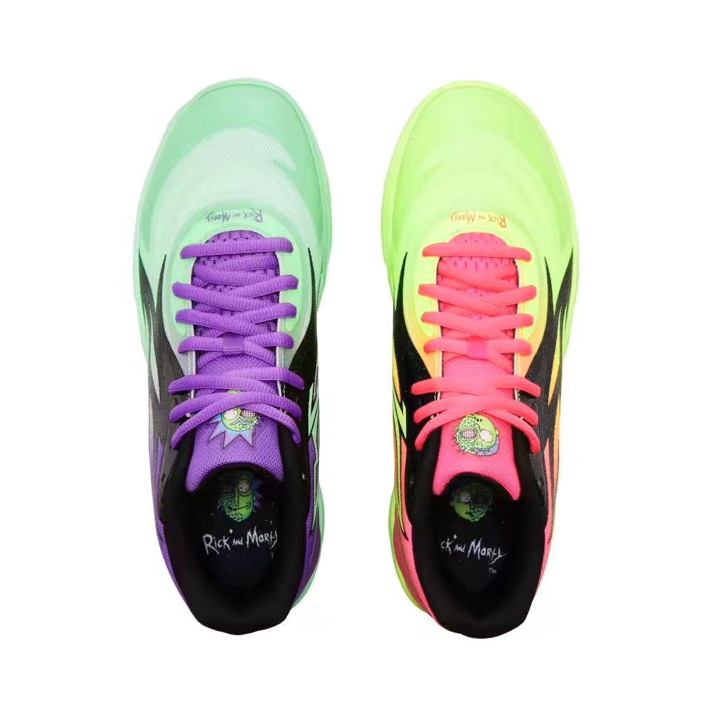 PUMA Lamelo Ball Mb.02 - Rick & Morty Adventures - Red Unisex Streetwear Limited Edition - Introducing the PUMA LaMelo Ball MB.02 x Rick &amp; Morty Adventures, a basketball sneaker that