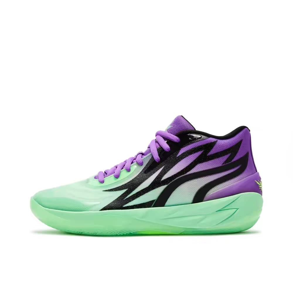 PUMA Lamelo Ball Mb.02 - Rick & Morty Adventures - Red Unisex Streetwear Limited Edition - Introducing the PUMA LaMelo Ball MB.02 x Rick &amp; Morty Adventures, a basketball sneaker that