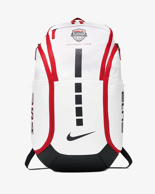 NIKE Elite Pro Basketball Backpack And Red Sneakers - White Unisex Streetwear Limited Edition